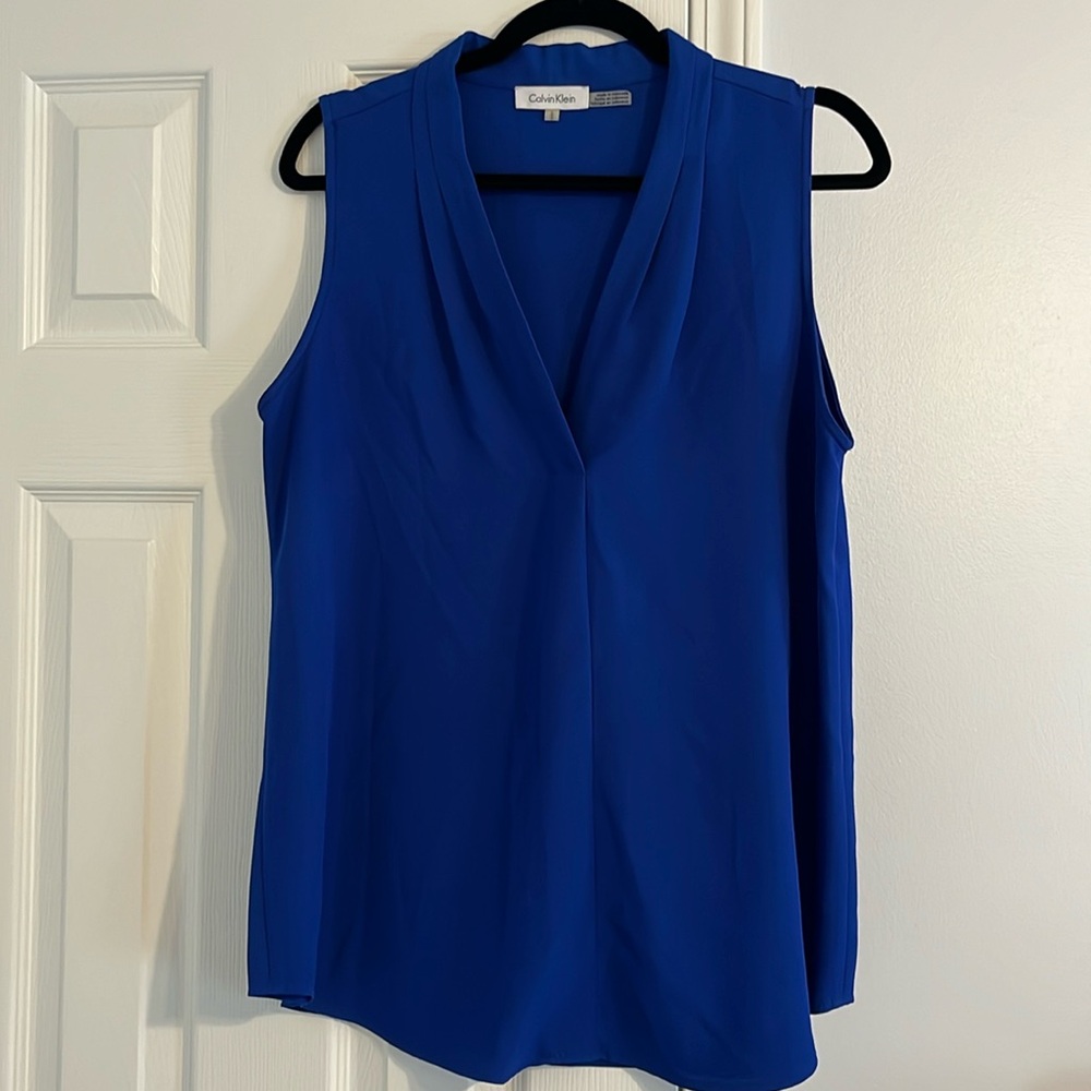 Gently used - Calvin Klein blue sleeveless blouse